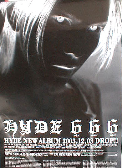 HYDE 「666」 HYDE NEW ALBUM 2003.12.03 DROP！！のポスター